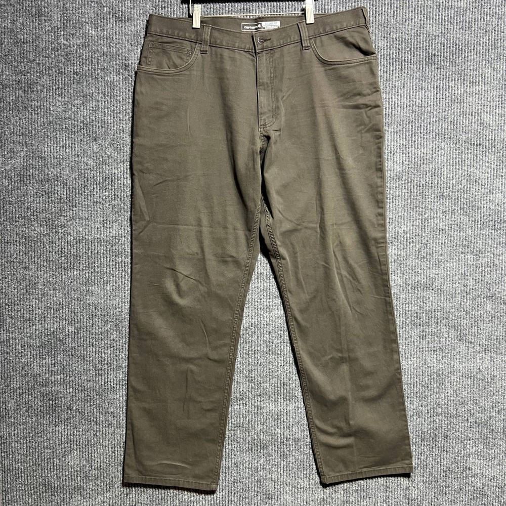Carhartt Relaxed Fit‎ Pants Mens 38x32 Brown Canvas Workwear Rugged Utility